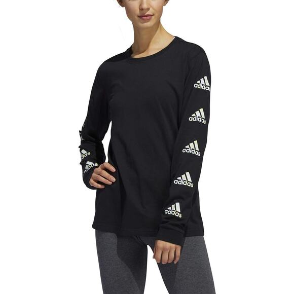 Adidas The Go-To Performance Tee WMNS XL Crew Neck Black Cut Off Sleeve Pullover - Picture 2 of 8